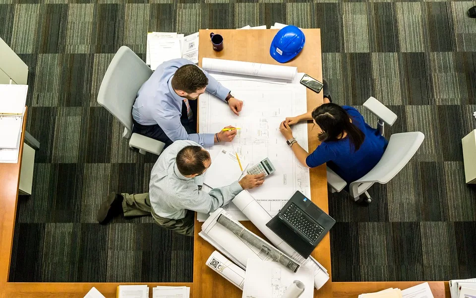 Technical team reviewing initial site conditions